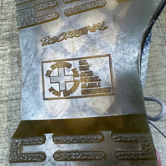 Dr Martens Pascal snake moto combat boots / blue grey snakeskin - Picture 8 of 9